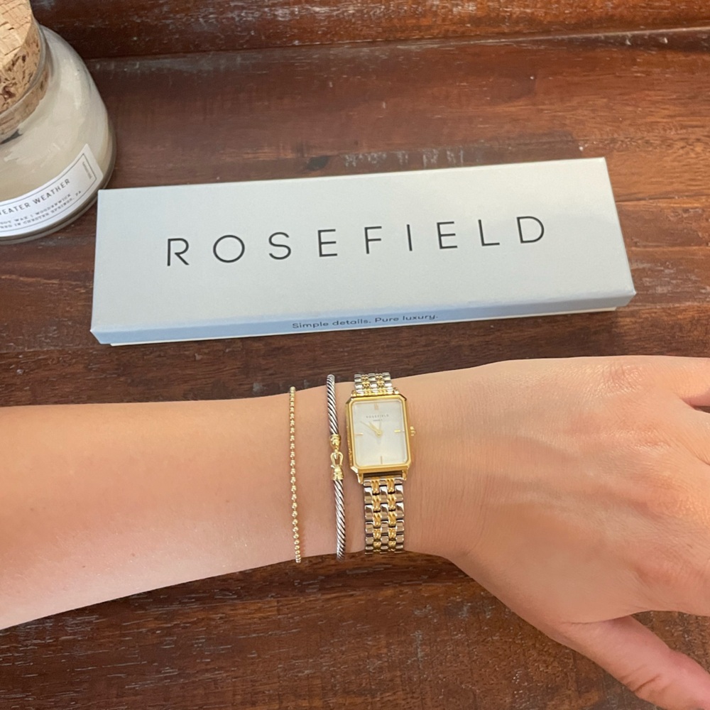 BRAND NEW NEVER WORN ROSEFIELD Octagon XS Duotone Gold women’s watch